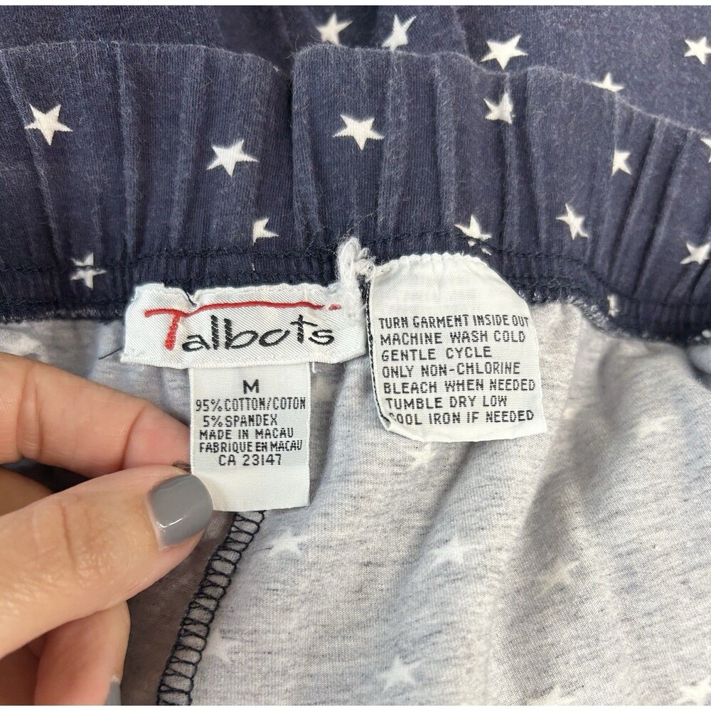 Vintage Stirrup Pants Medium Navy Blue White Stars - Picture 8 of 8